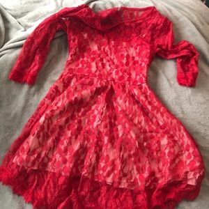 Red lace dress
